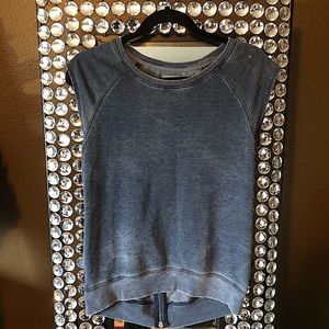 Neiman Marcus Short-Sleeved Sweatshirt w/ Zipper